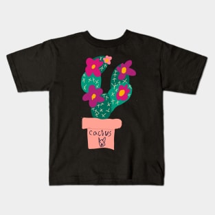 Potted cactus with flowers child's illustration Kids T-Shirt